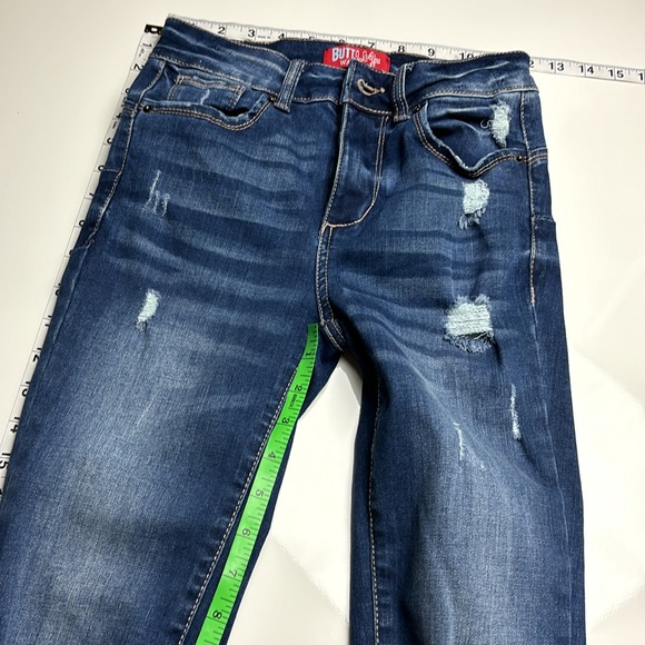 Wax Jeans Butt I Love You Stretch Distressed Cropped Denim Jeans, Sz 0 HEMMED - Picture 8 of 13